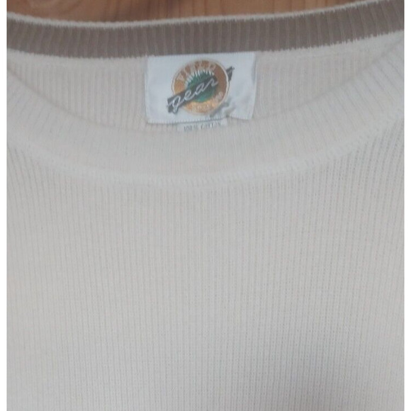 FIELD GEAR 100% Cotton Cream Sweater Men's Large Tall Tight Knit Raglan Sleeves - Picture 3 of 5